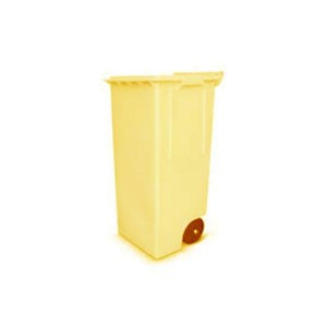 CONTENITORE MAX LT.100 GIALLO  RIGENER. RUOTE E COP.