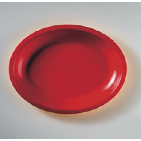PIATTI POLIPR. OVALI PICCOLI PZ.50 ROSSI CM.25