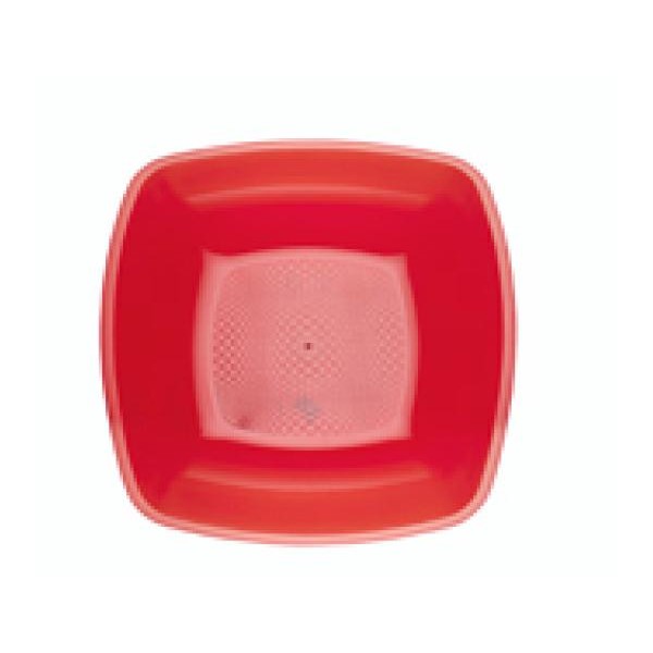 PIATTO FONDO SQUARE CM.18 PZ.25 ROSSO