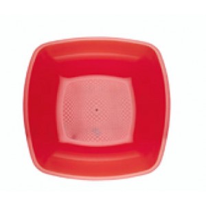 PIATTO FONDO SQUARE CM.18 PZ.25 ROSSO