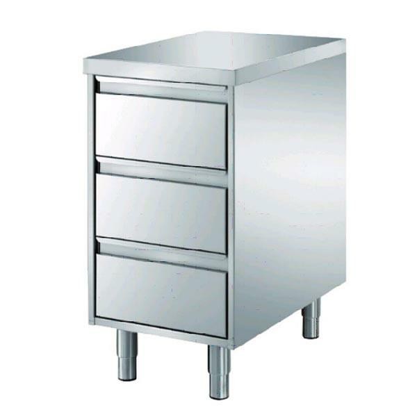 CASSETTIERA INOX 3 CASSETTI GN 1/1  40X74X56